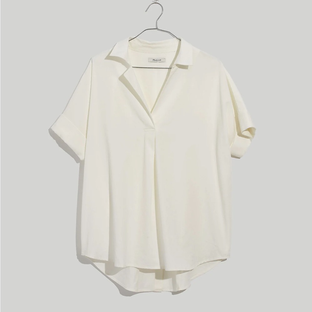 Madewell Courier Button-Back Shirt in Pure White size XXS